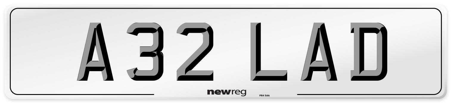 A32 LAD Number Plate from New Reg